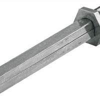 Interchangeable pin FDW length 100mm square 8mm zinc plated iron