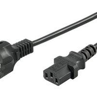 Netzkabel Schutzkontakt-Stecker IEC 320-C13 Buchse 150cm schwarz