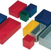Insert box blue L53xW40xH54mm for assortment boxes PS, 25 pieces