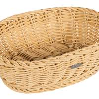 Bread basket oval light beige 25x19x8cm