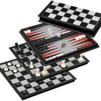 Chess Backgammon Checkers Set Magnetic