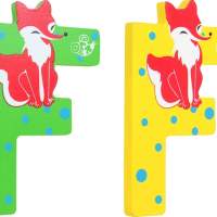 SpielMaus wooden letter F, 2-assorted, pack of 6