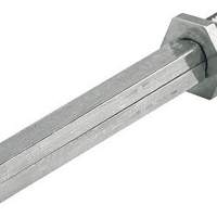 Interchangeable pin FDW length 80mm square 8mm zinc plated iron