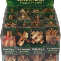 6 Stück sortierte Bambus Puzzle Mini, 1Set